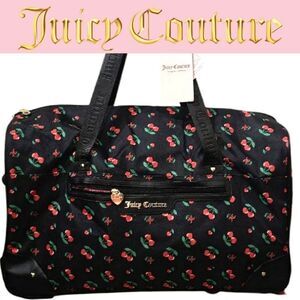 Juicy Couture Heart Cherries Travel Rolling Duffel Bag